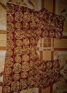 Bridal Red and Golden Embroidery Blouse