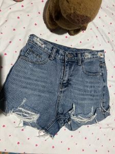 Distressed Denim Shorts