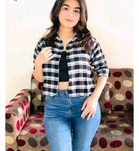 Classic Black & White Plaid Shirt