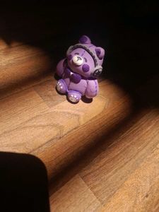 Cute Purple Teddy Bear Figurine