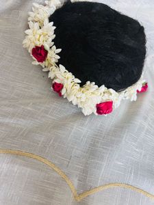 Traditional Hair Bun with Floral Garland