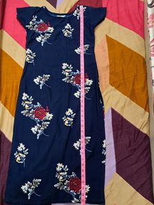 Beautiful Navy Blue Floral Kurti