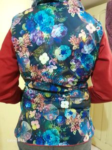 Reversible Padded Vest with Fur Hood