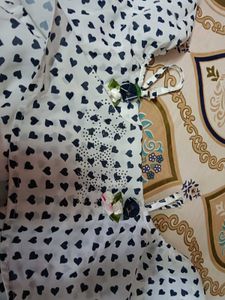 Heart Print Crop Top &amp; Skirt Set