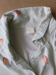 sea green Peach Print Pajama Set