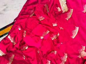 Magenta Gota Patti Baby Pink Dupatta