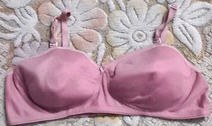 Comfortable Pink Lace Trim Bra