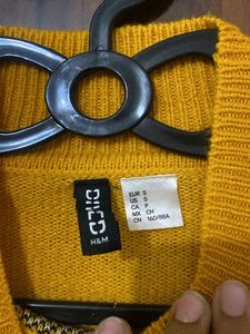 Yellow Plaid Mock Neck Sweater