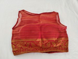 Pink And Orange With Zari Printed Saree (Women)