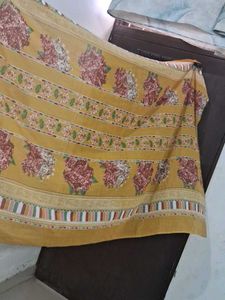 Elegant Yellow Floral Saree