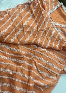 mulmul brand Orange Embroidered sets