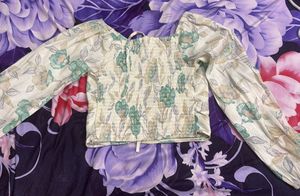 Mango Floral Crop Top