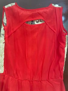 Elegant Embroidered Red Kurta