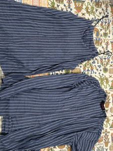 Blue Striped Midi Top