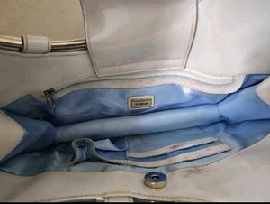 Guess White Patent Leather Handbag