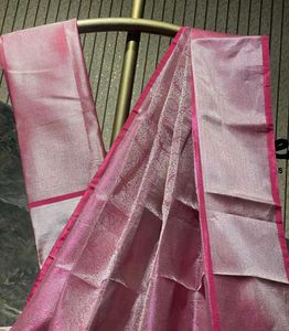 Ready to wear metalic pink kanjeevaram saree