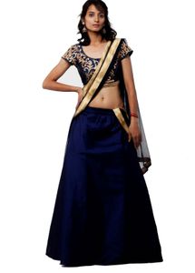 Embroidered navy Blue Blouse fix price