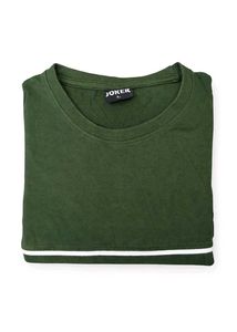 “Green Cotton T-Shirt | White Stripe | Casual Wear