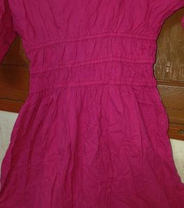 Pink Smocked glittery dress🎉👗
