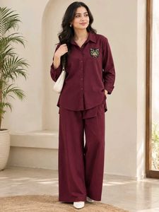 New chic burgendy Cor-ed set