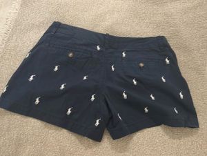 Ralph Lauren Navy Shorts with White Horse Print
