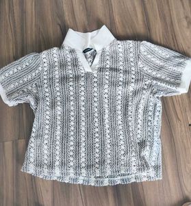 Crocheted Lace Collar Top