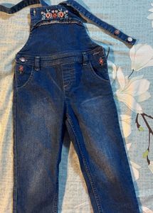 Floral Denim dungaree 3-4 Y