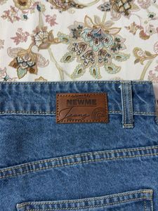 Wide Leg Blue Denim Jeans