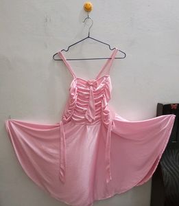 Pink Satin Babydoll Nighty