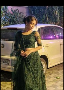 Emerald Green Lace Lehenga Choli