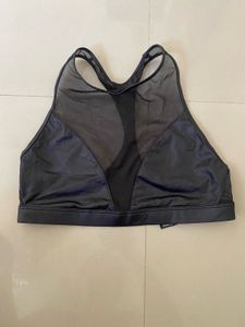 Stylish Black Mesh Sports Bra