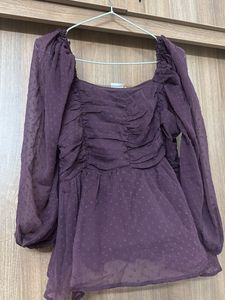 Chic Ruched Puff Sleeve Top