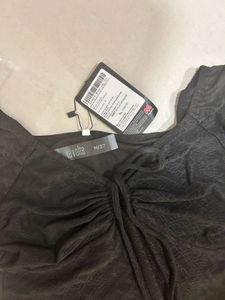 Revolt Black V - Neck Tie-Up Tunic