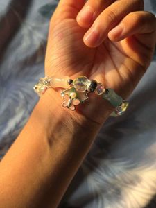 Cute Beaded Bracelet with Flower Charm