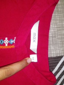 Vibrant Pink Embroidered Kurta Top