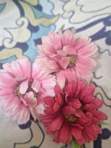 Set of 3 Pink & Red Artificial Flowers