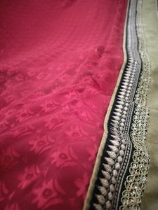 Elegant Red Saree with Embellished Border