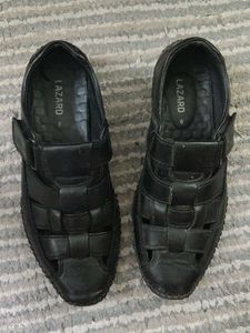 Men's Black Leather Sandals