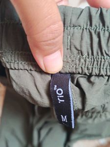 Olive Green Cargo Jogger Pants
