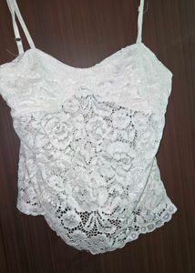 Elegant White Lace Camisole Top
