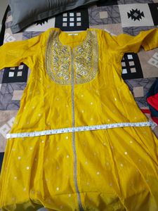 Vibrant Yellow Embroidered Kurta 3 PC set