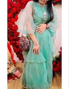 Mint Green Tiered Tulle Dress