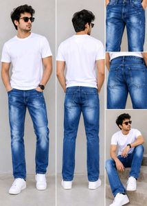 Men's Distressed Blue Denim Jeans