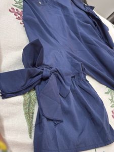 Stylish Blue Top with Ruffled Sleeves