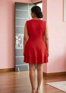 Red midi dress