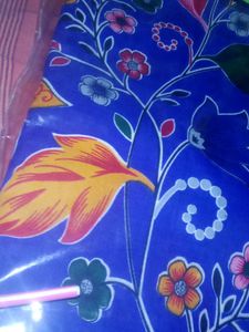 Vibrant blue bedsheet with Floral Print , two pill