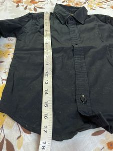 Black Cotton Shirt 3y-4y Boy