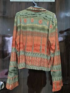 Patterned Long Sleeve Top