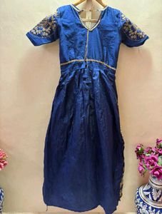 Royal Blue Embroidered full length gown