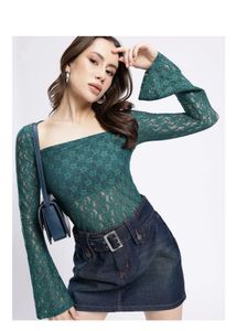 Stylish Green Lace Top